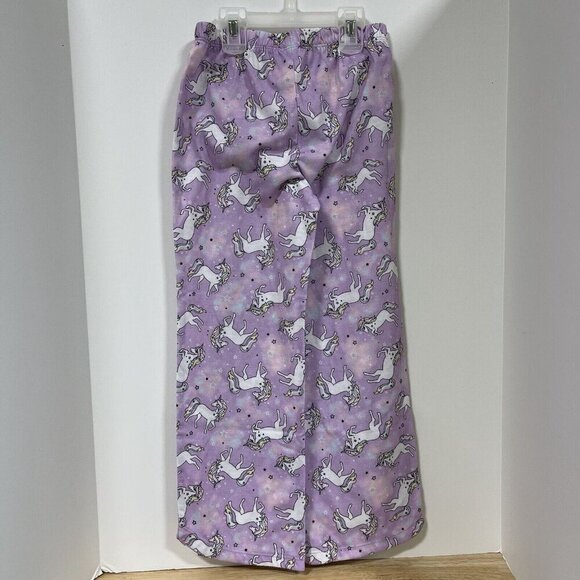 Justice Girls Sz 8 Pajama Pants Lounge Pull on Purple Unicorn Pjs Slumber - Picture 2 of 4